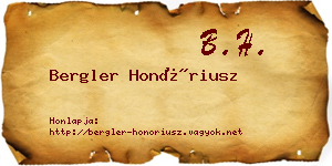 Bergler Honóriusz névjegykártya